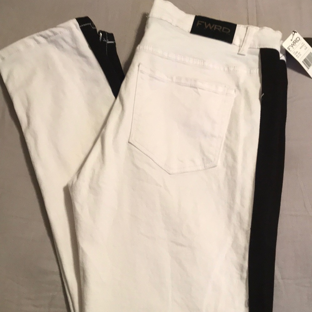 FWRD Denim Stretch Track Jeans Zipper Ankle